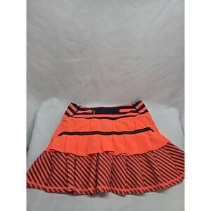 LULULEMON Pace Setter Skirt Classic Stripe inkwell orange Sz 2 tennis skort
